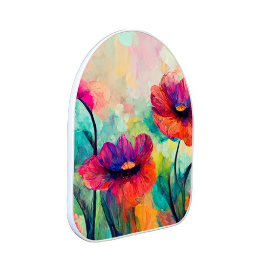 Quadro Orgânico Decorativo Pintura Flores Coloridas com Moldura Filete Flexível