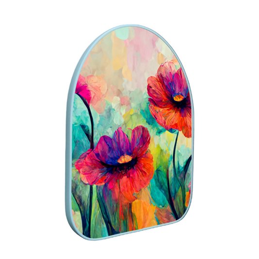 Quadro Orgânico Decorativo Pintura Flores Coloridas com Moldura Filete Flexível