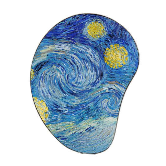 Quadro Orgânico Decorativo A Noite Estrelada de Van Gogh com Moldura Flexível Metalizada