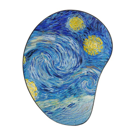 Quadro Orgânico Decorativo A Noite Estrelada de Van Gogh com Moldura Flexível Metalizada
