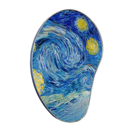 Quadro Orgânico Decorativo A Noite Estrelada de Van Gogh com Moldura Flexível Metalizada