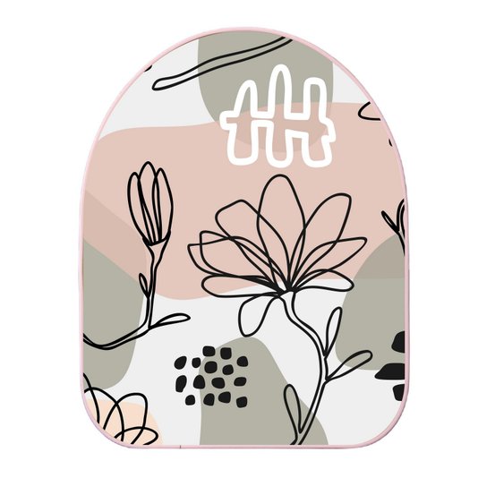 Quadro Orgânico Decorativo Silhueta Flores Fundo Colorido com Moldura Filete Flexível