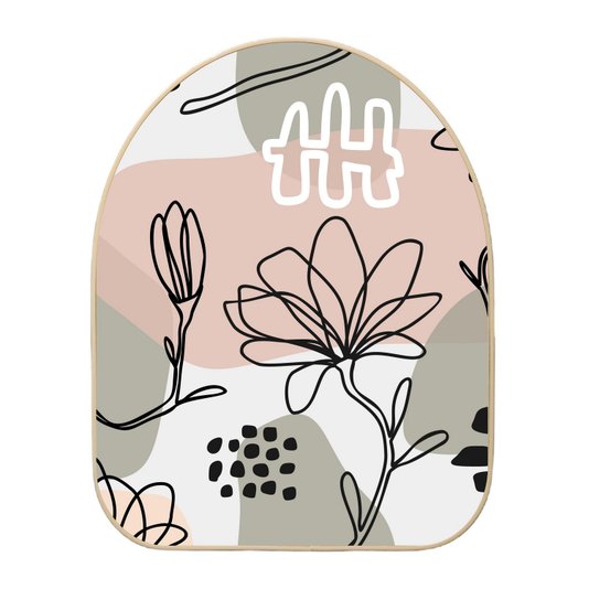 Quadro Orgânico Decorativo Silhueta Flores Fundo Colorido com Moldura Filete Flexível