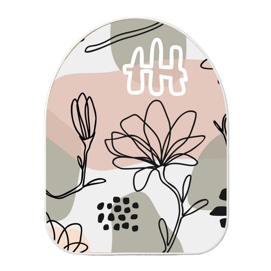 Quadro Orgânico Decorativo Silhueta Flores Fundo Colorido com Moldura Filete Flexível