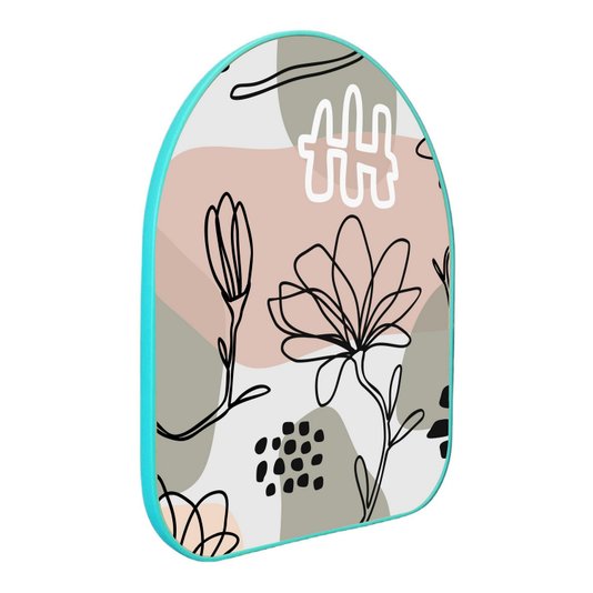 Quadro Orgânico Decorativo Silhueta Flores Fundo Colorido com Moldura Filete Flexível
