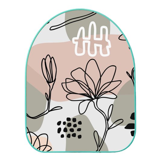 Quadro Orgânico Decorativo Silhueta Flores Fundo Colorido com Moldura Filete Flexível