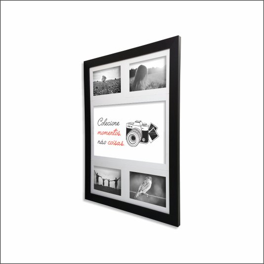 Quadro Painel de Parede para 4 fotos 10x15cm - Colecione Momentos, Não Coisas