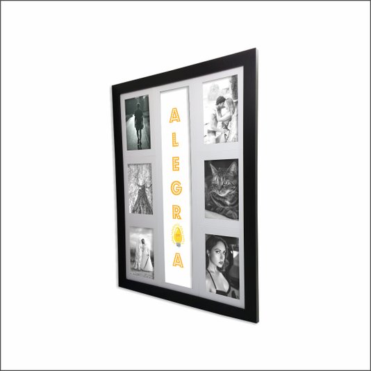 Quadro Painel de Parede para 6 fotos 10x15cm - Alegria
