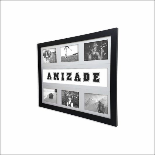 Quadro Painel de Parede para 6 Fotos 10x15cm - Amizade