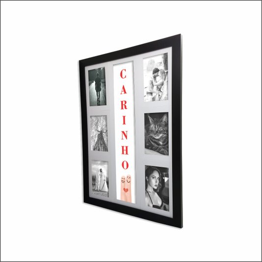 Quadro Painel de Parede para 6 fotos 10x15cm - Dedos Carinho