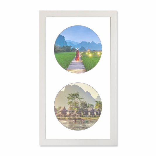 Quadro Painel de Parede para 2 fotos Redondas de 15cm