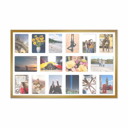 Quadro Painel de Parede para 4 fotos 15x21cm e 12 fotos 13x18cm
