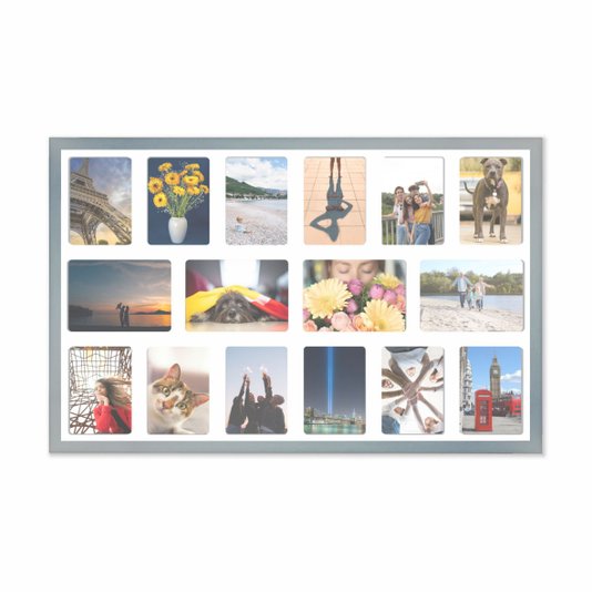 Quadro Painel de Parede para 4 fotos 15x21cm e 12 fotos 13x18cm