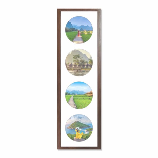 Quadro Painel de Parede para 4 fotos Redondas de 15cm