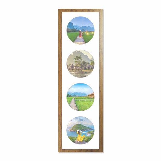 Quadro Painel de Parede para 4 fotos Redondas de 15cm