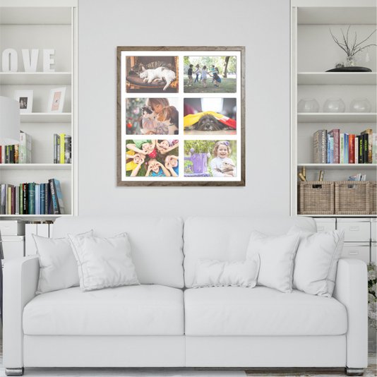 Quadro Painel de Parede para 6 Fotos Certificados Diplomas A4 e Alvará de Funcionamento