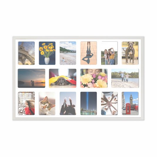 Quadro Painel de Parede para 4 fotos 15x21cm e 12 fotos 13x18cm