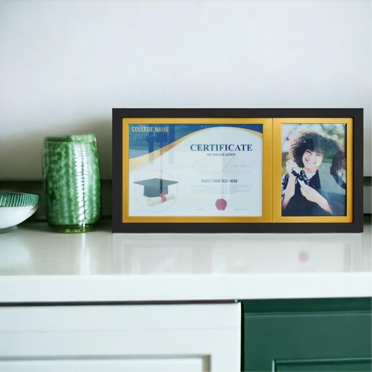 Quadro Painel para Fotos de Formatura Certificado e Diploma com Acetato