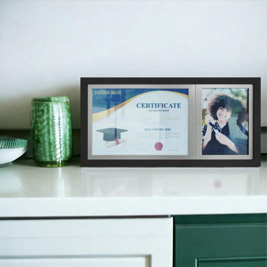 Quadro Painel para Fotos de Formatura Certificado e Diploma com Acetato