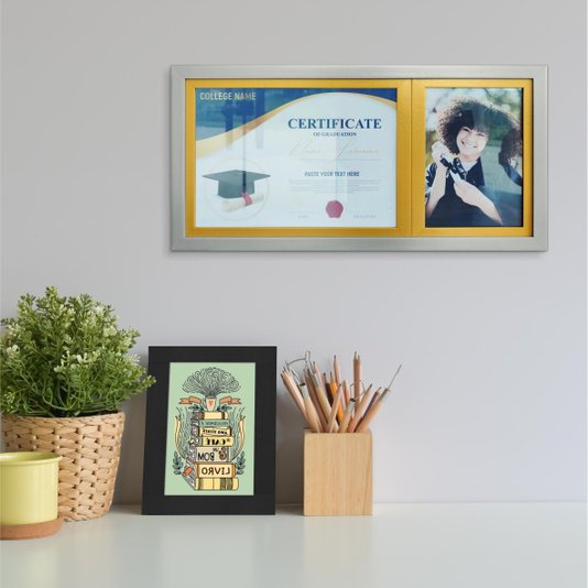 Quadro Painel para Fotos de Formatura Certificado e Diploma com Acetato