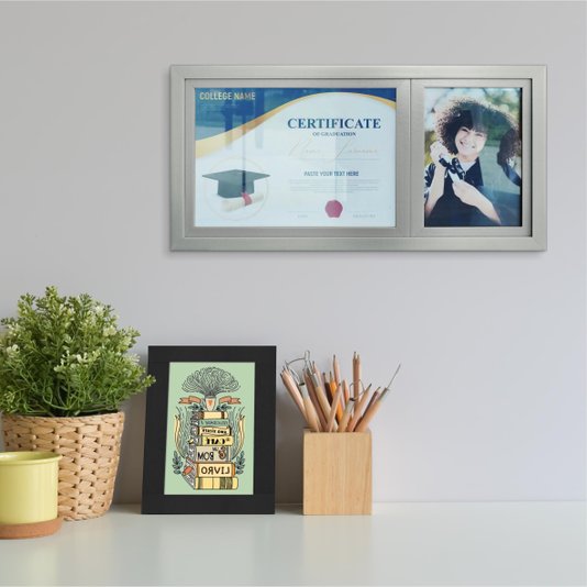 Quadro Painel para Fotos de Formatura Certificado e Diploma com Acetato