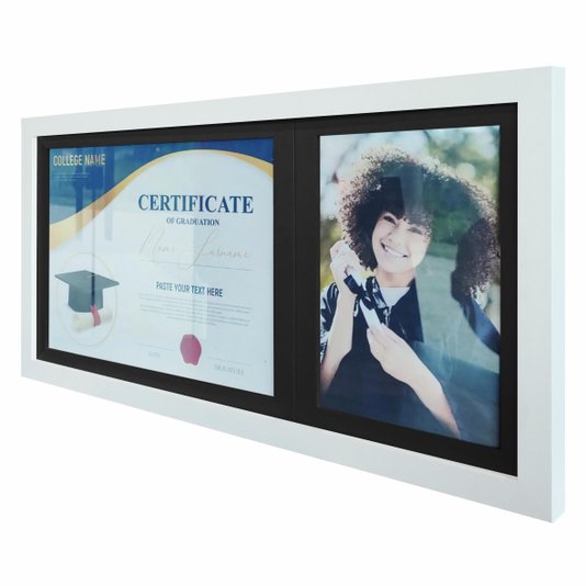 Quadro Painel para Fotos de Formatura Certificado e Diploma com Vidro