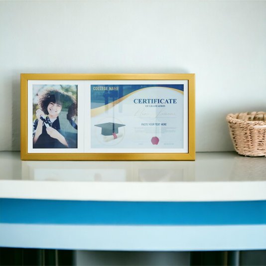 Quadro Painel para Fotos de Formatura Certificado e Diploma com Vidro