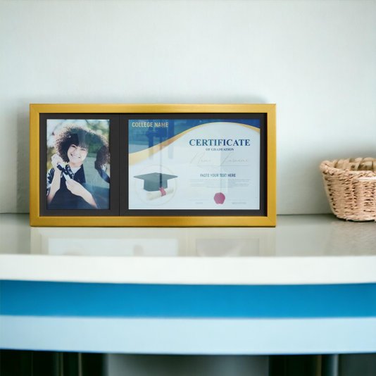 Quadro Painel para Fotos de Formatura Certificado e Diploma com Vidro