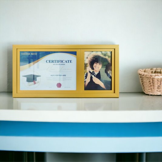 Quadro Painel para Fotos de Formatura Certificado e Diploma com Vidro