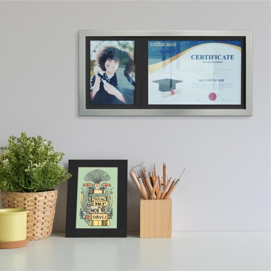 Quadro Painel para Fotos de Formatura Certificado e Diploma com Vidro