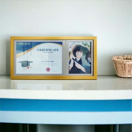 Quadro Painel para Fotos de Formatura Certificado e Diploma com Vidro