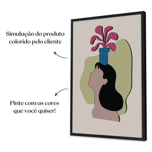 Quadro Para Colorir Alto Relevo Em Mdf Cru 3mm Estilo Matisse