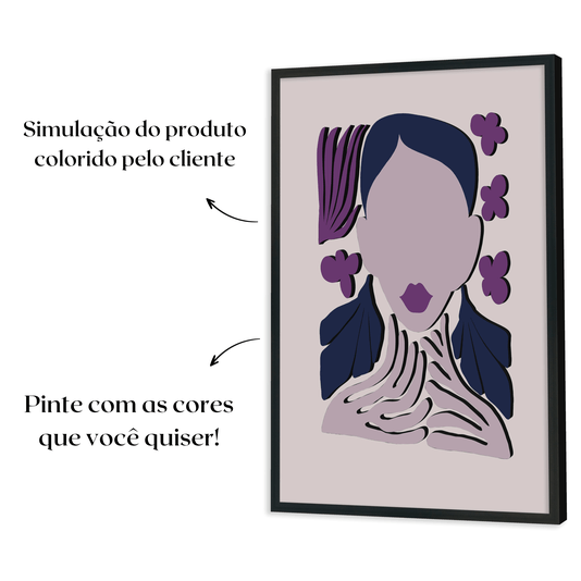 Quadro Para Colorir Alto Relevo Em Mdf Cru 3mm Estilo Matisse
