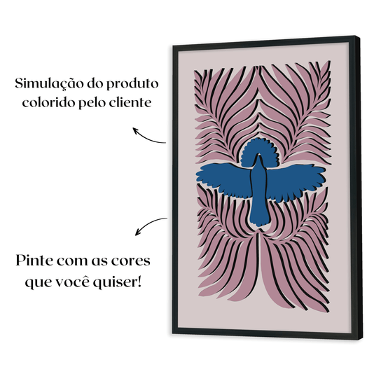 Quadro Para Colorir Alto Relevo Em Mdf Cru 3mm Estilo Matisse