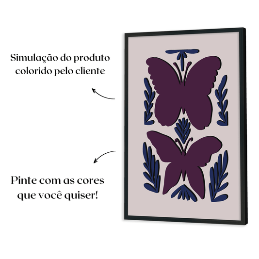 Quadro Para Colorir Alto Relevo Em Mdf Cru 3mm Estilo Matisse