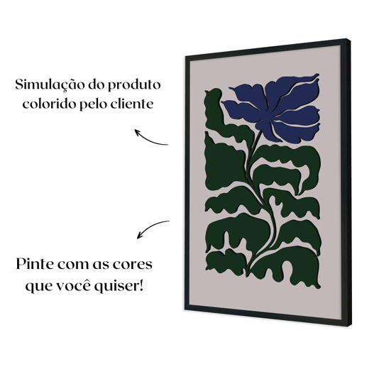 Quadro Para Colorir Alto Relevo Em Mdf Cru 3mm Estilo Matisse
