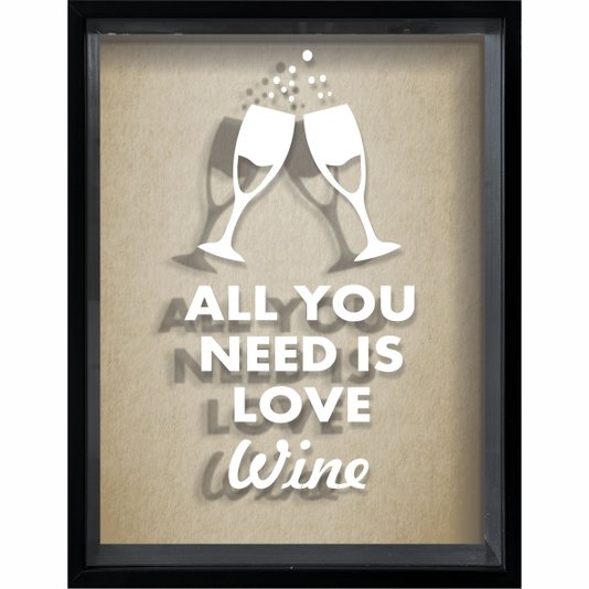 Quadro Porta Rolhas All You Need is Love Wine