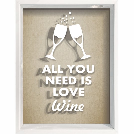 Quadro Porta Rolhas All You Need is Love Wine
