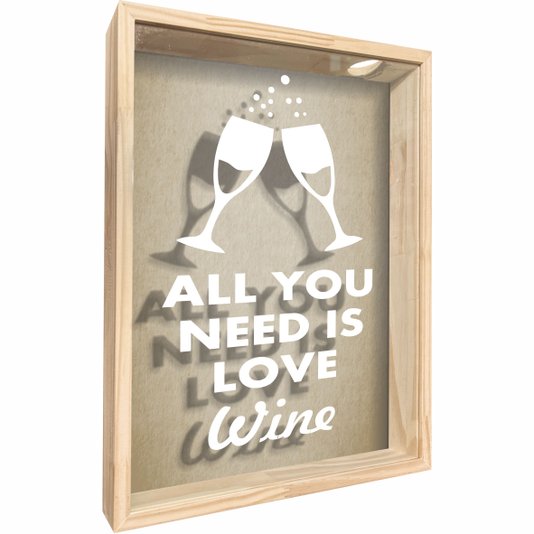 Quadro Porta Rolhas All You Need is Love Wine