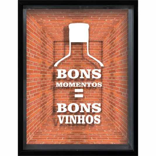 Quadro Porta Rolhas Bons Momentos = Bons Vinhos