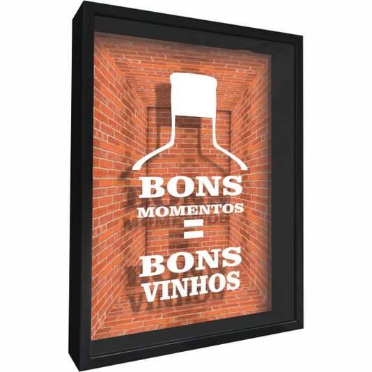 Quadro Porta Rolhas Bons Momentos = Bons Vinhos