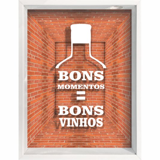 Quadro Porta Rolhas Bons Momentos = Bons Vinhos