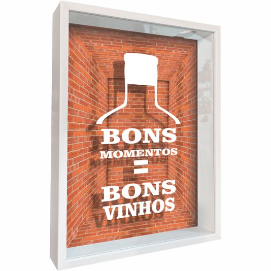 Quadro Porta Rolhas Bons Momentos = Bons Vinhos