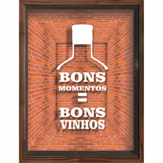 Quadro Porta Rolhas Bons Momentos = Bons Vinhos