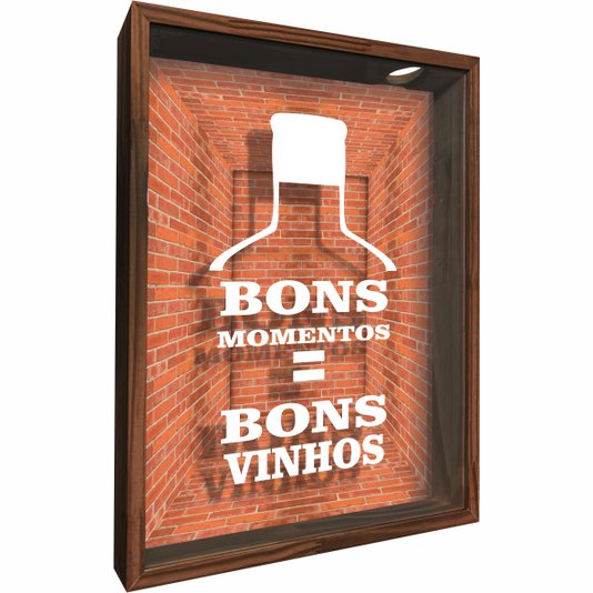 Quadro Porta Rolhas Bons Momentos = Bons Vinhos