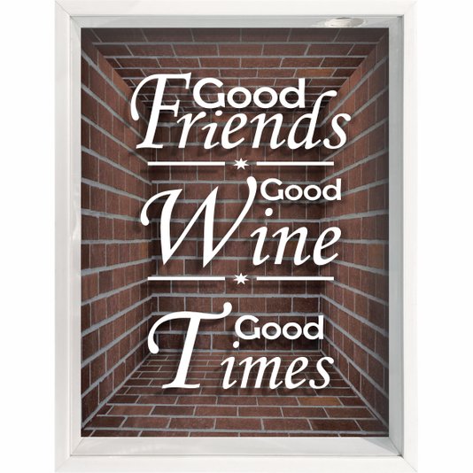 Quadro Porta Rolhas Good Friends Good Wine Good Times
