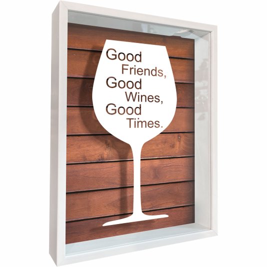 Quadro Porta Rolhas Good Friends Good Wine Good Times
