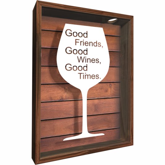 Quadro Porta Rolhas Good Friends Good Wine Good Times
