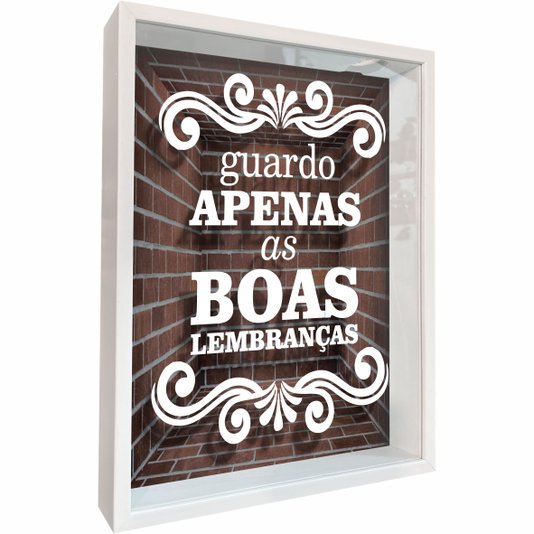 Quadro Porta Rolhas Guardo Apenas as Boas Lembranças