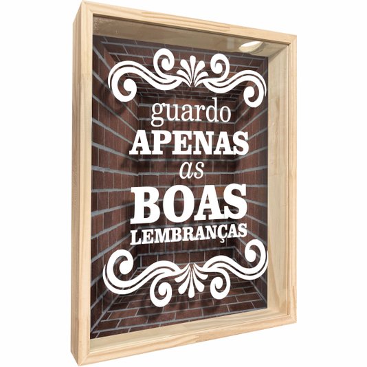 Quadro Porta Rolhas Guardo Apenas as Boas Lembranças